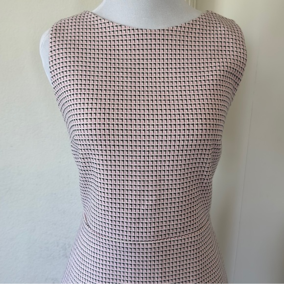LOFT Dress Sleeveless Dress Fringe Hem Woven Pink Black Size 6 - Picture 5 of 14